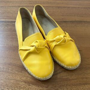 Talbots Izzy Knot Soft Nappa Leather Yellow Espadrilles